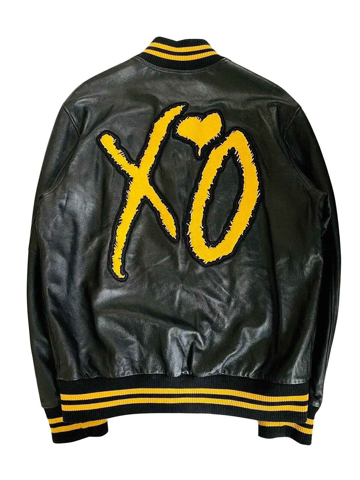 Handmade Weeknd XO Varsity Jacket Black and Yellow Handmade Cosplay