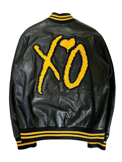 Handmade Weeknd XO Varsity Jacket Black and Yellow Handmade Cosplay