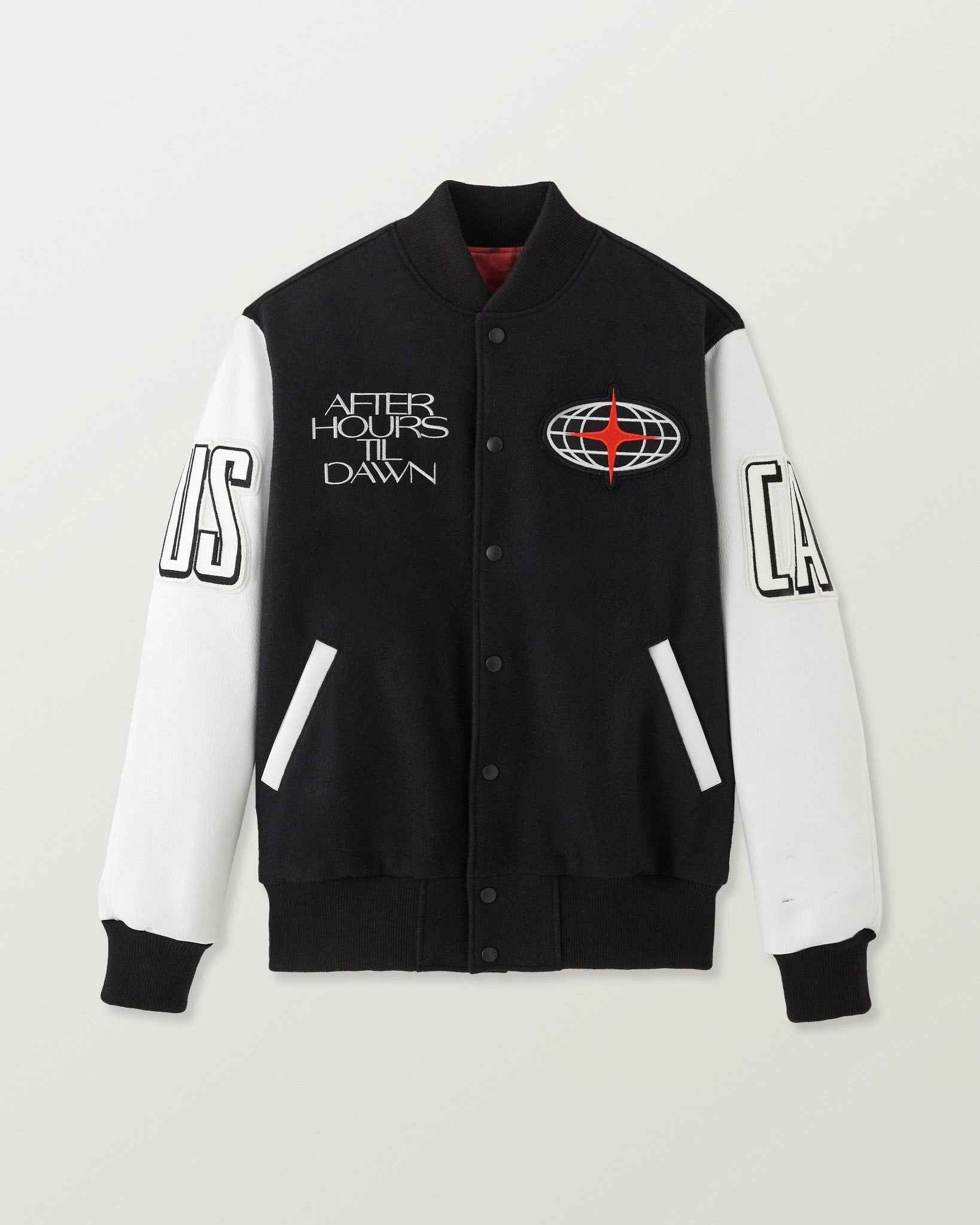 Handmade  Weeknd Stadium Varsity Jacket Black and White Handmade Cosplay