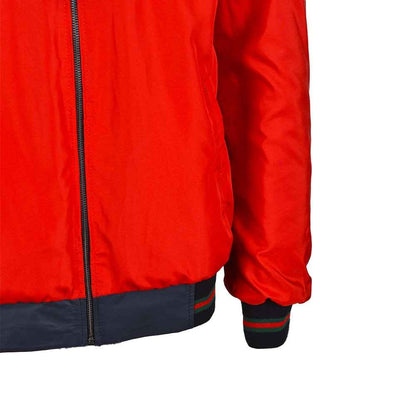Handmade Red Moto Style Jacket With White Patches