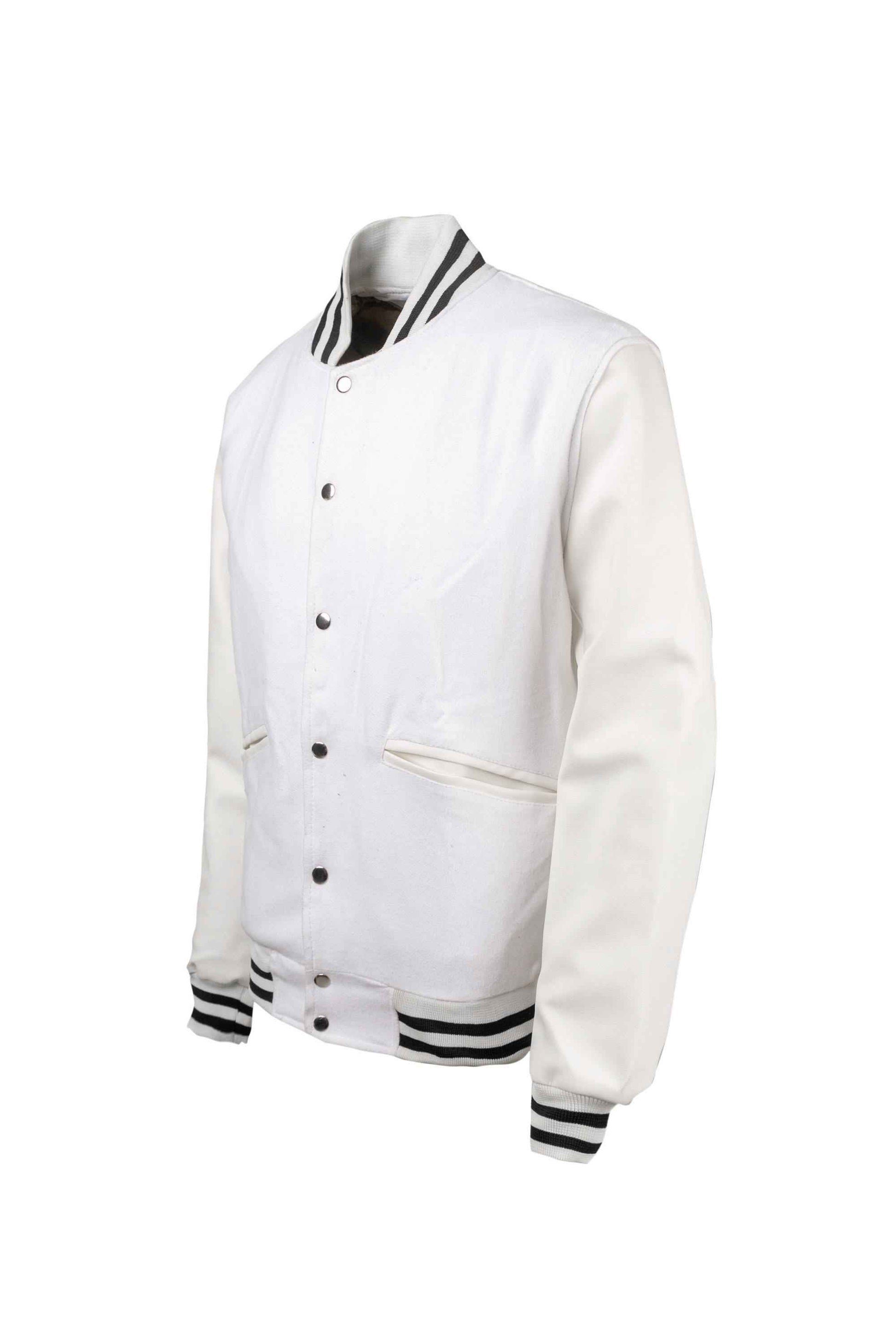 Weeknd  Varsity Jacket White and Black Varsity  Handmade Cosplay Customizable