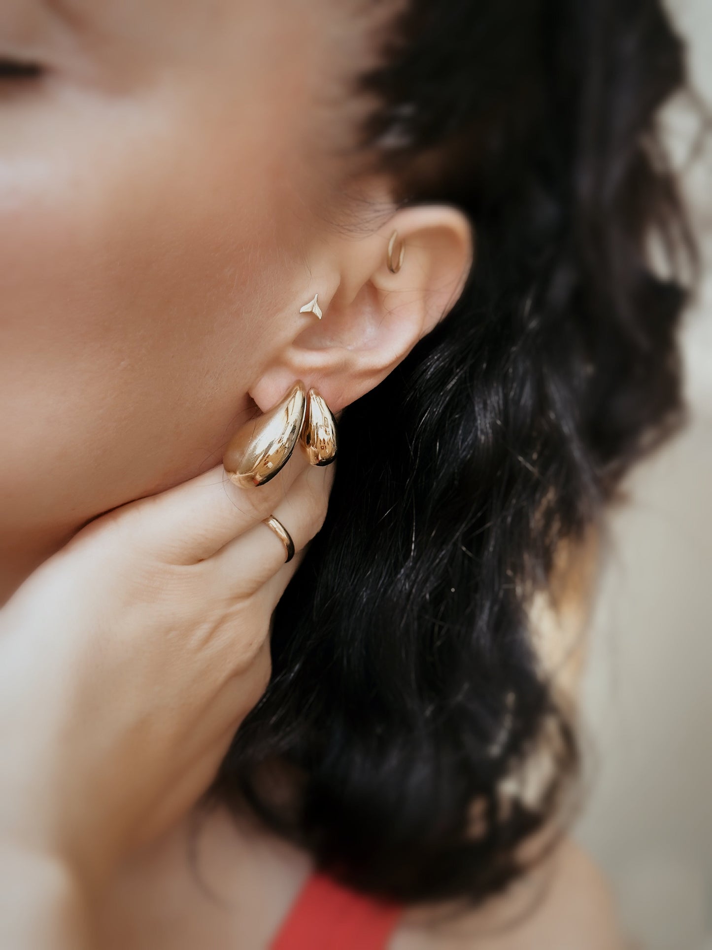 14K Solid Gold Drop  Teardrop Earrings - Solstik