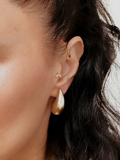 14K Solid Gold Drop  Teardrop Earrings - Solstik