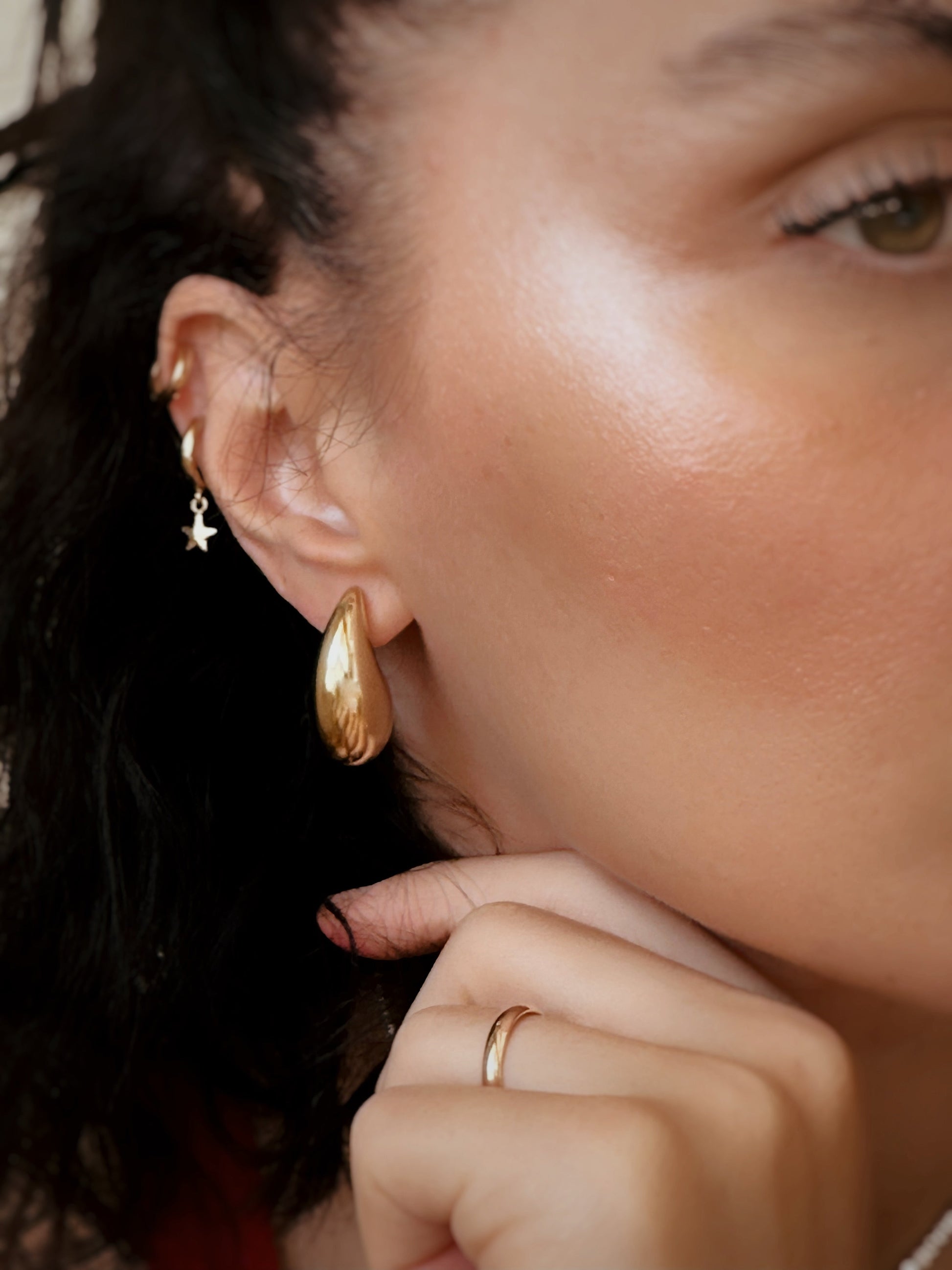 14K Solid Gold Drop  Teardrop Earrings - Solstik