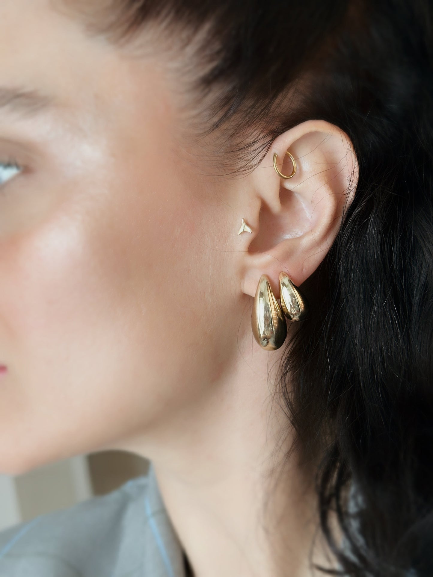 14K Solid Gold Drop  Teardrop Earrings - Solstik