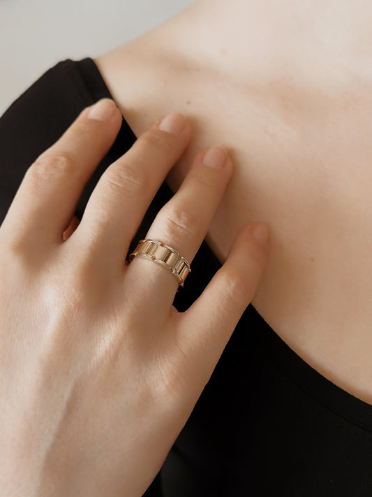 14K Gold Watch Band Chain Ring - Solstik