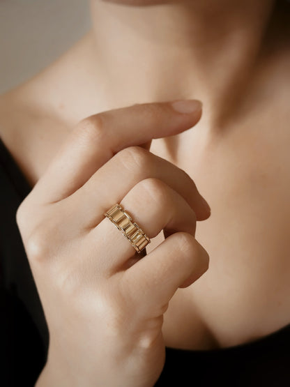 14K Gold Watch Band Chain Ring - Solstik