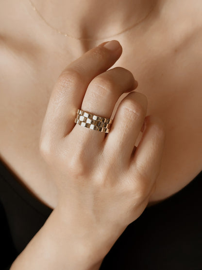 14K Gold Watch Band Chain Ring - Solstik
