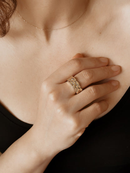14K Gold Watch Band Chain Ring - Solstik