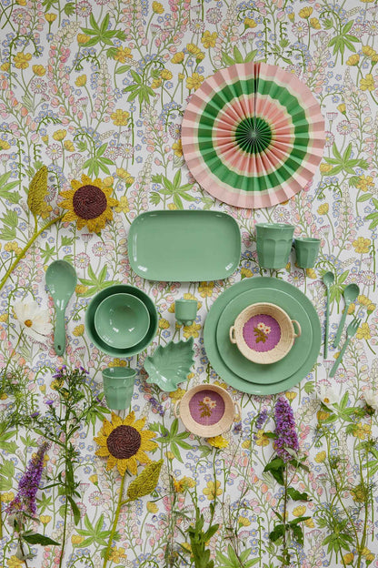 Medium Melamine Rectangular Plate - Green