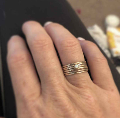 HAMMERED STACKING RING