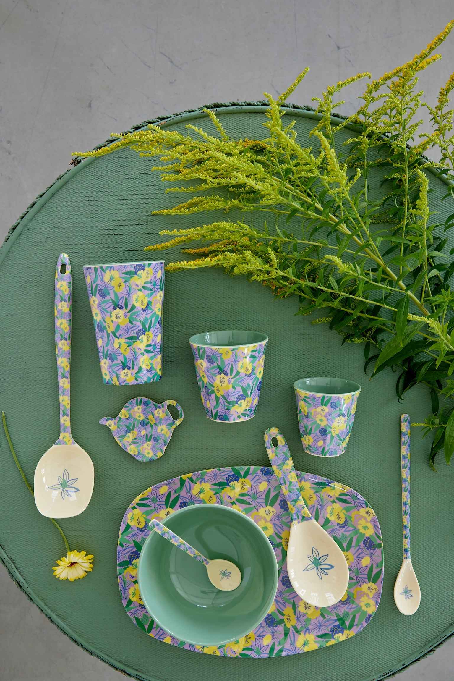 Medium Melamine Rectangular Plate - Purple - Fancy Pansy Prints