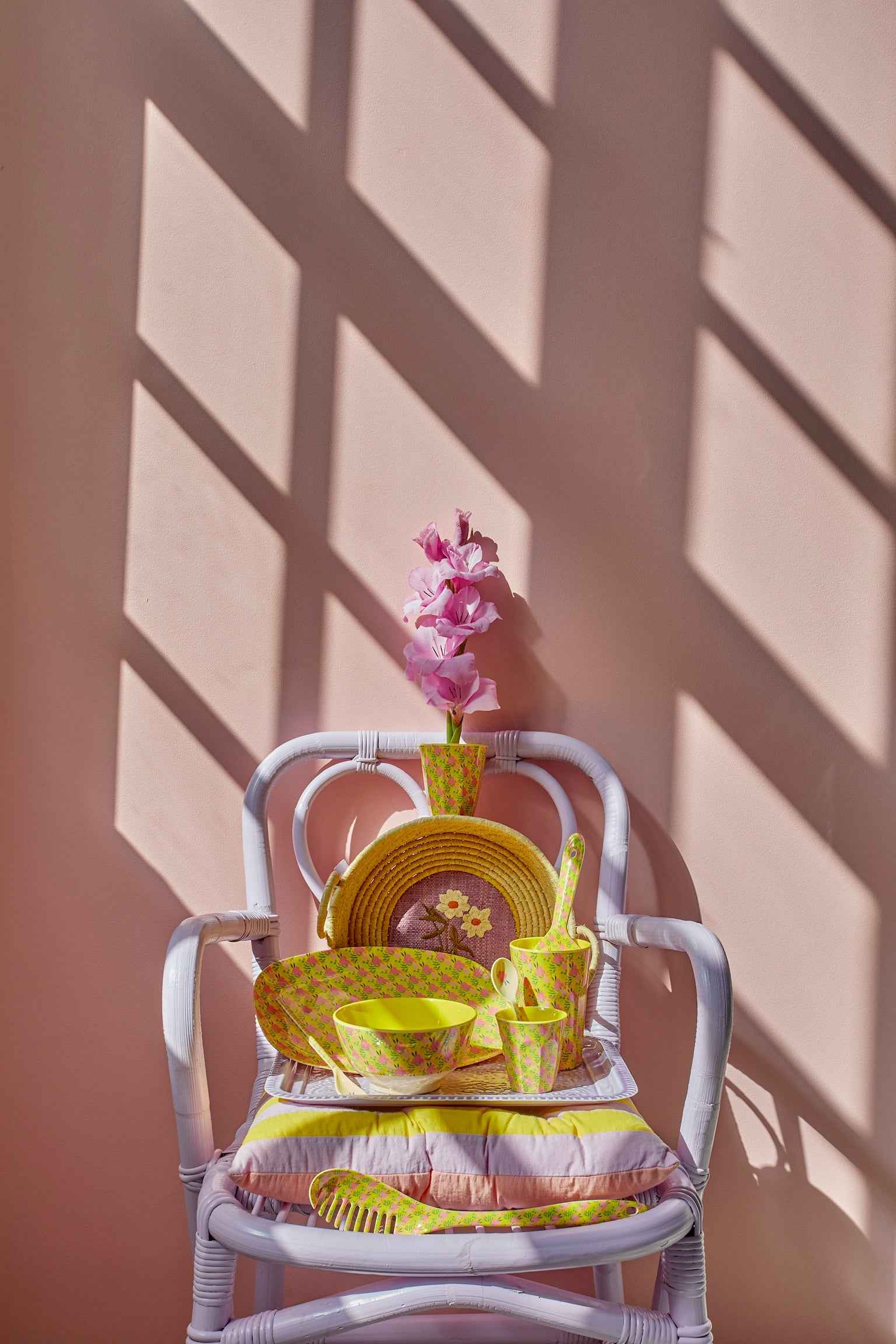 Melamine Tall Cup - Yellow - Sunny Days Print
