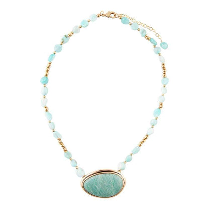Impressions of Blue Amazonite Freeform Necklace