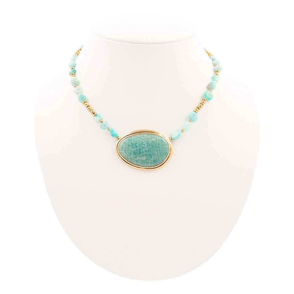 Impressions of Blue Amazonite Freeform Necklace