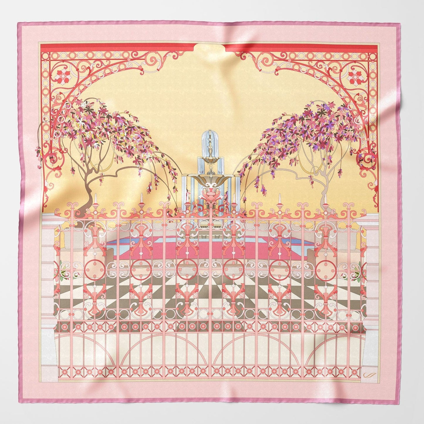 Garden of Dreams - Silk Foulard - Pink - Solstik