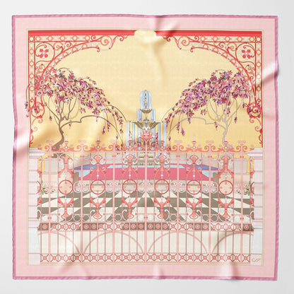 Garden of Dreams - Silk Foulard - Pink - Solstik