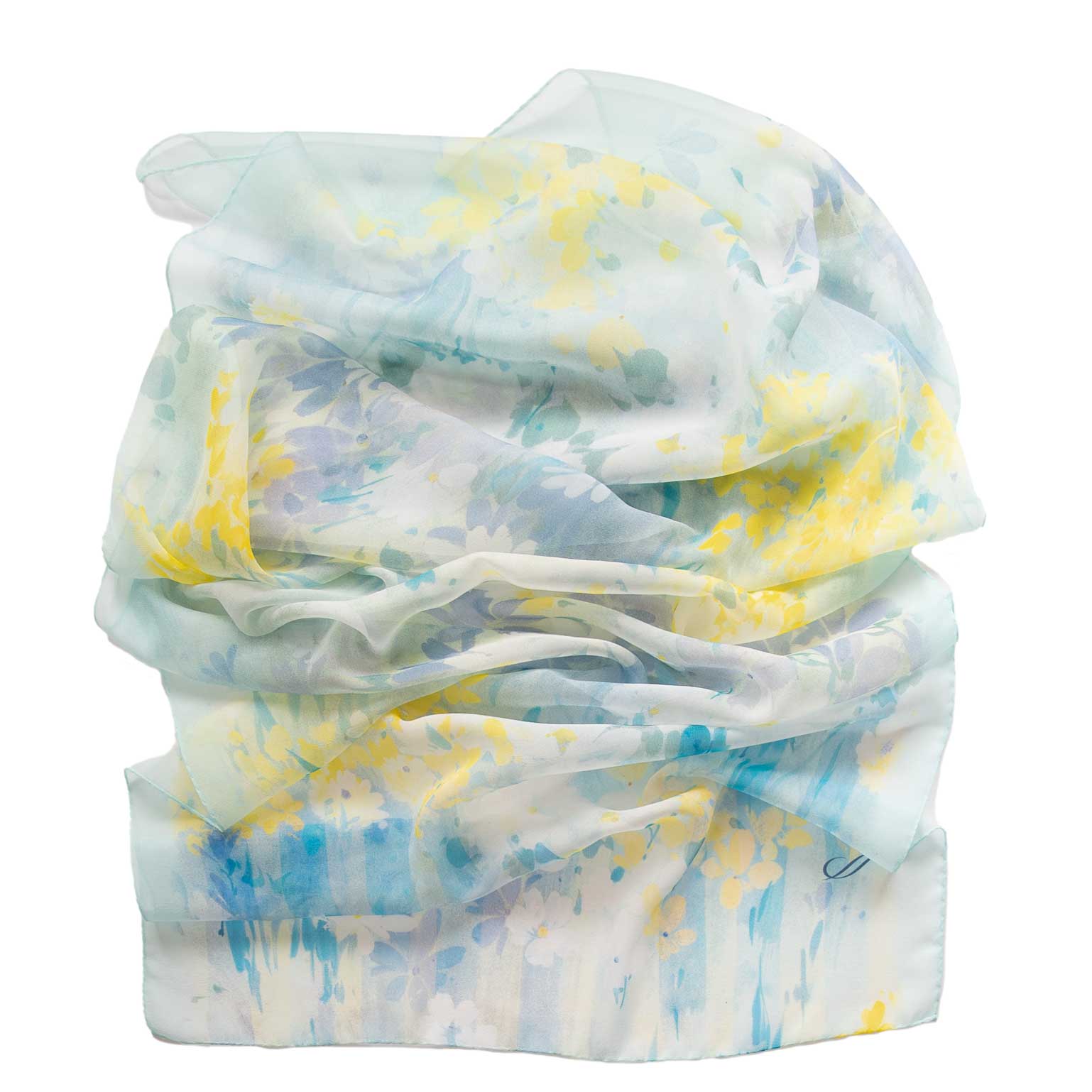 Meadow - Long Silk Scarf - Sky Blue - Solstik