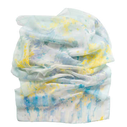Meadow - Long Silk Scarf - Sky Blue - Solstik