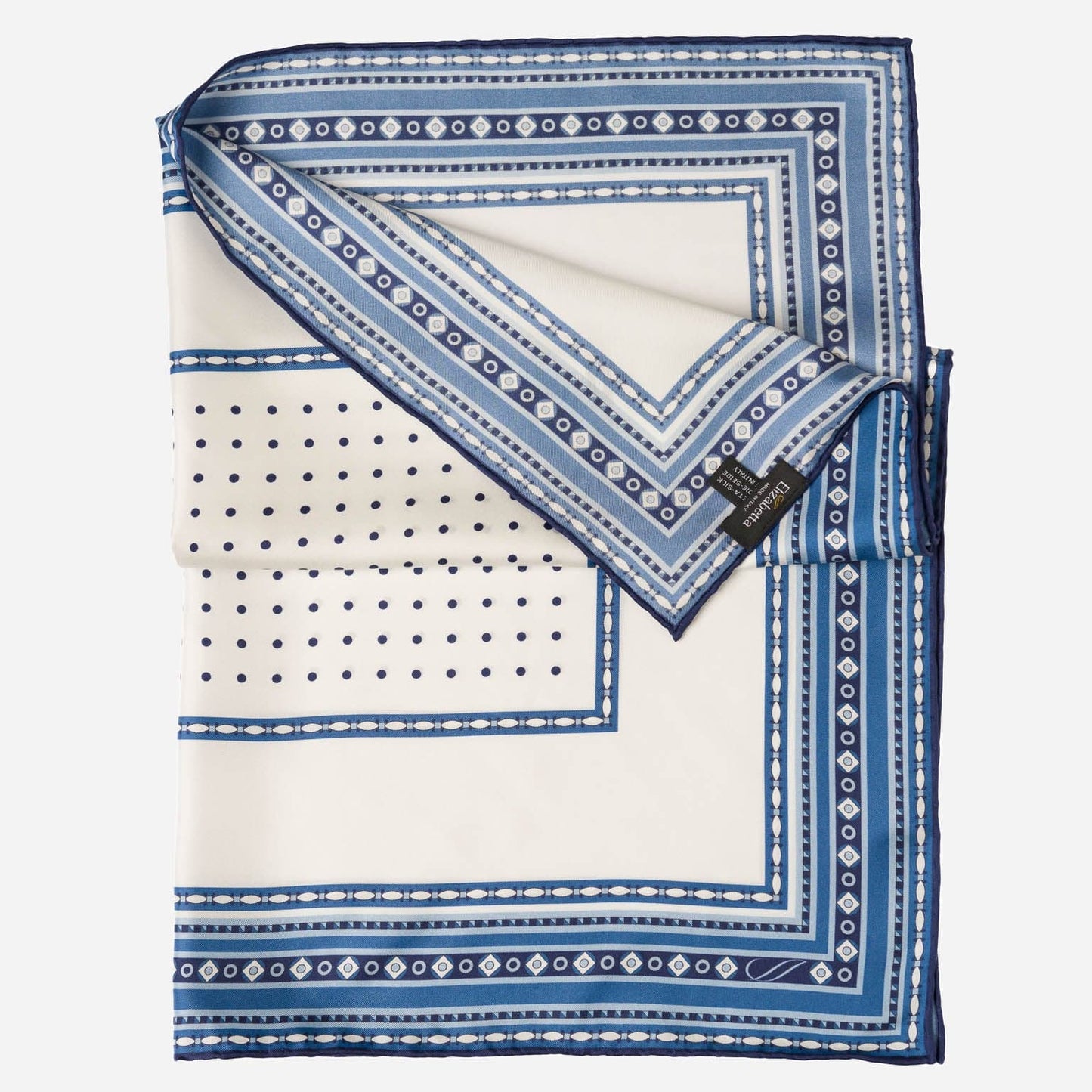 Verona - Silk Neckerchief - White & Blue - Solstik