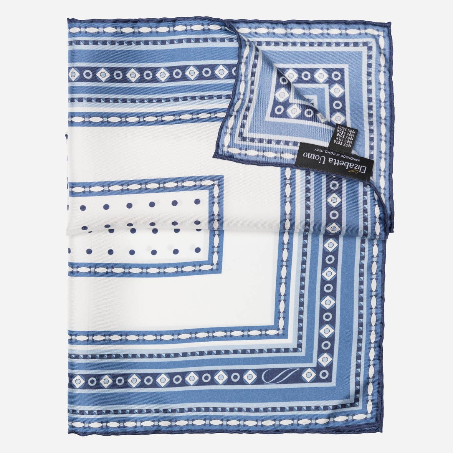 Pois - Silk Pocket Square - Blue - Solstik