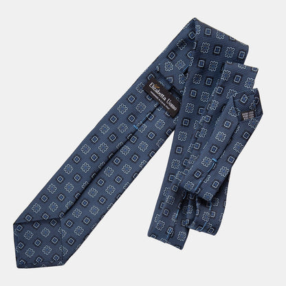 Trento - Silk Jacquard Tie - Blue - Solstik