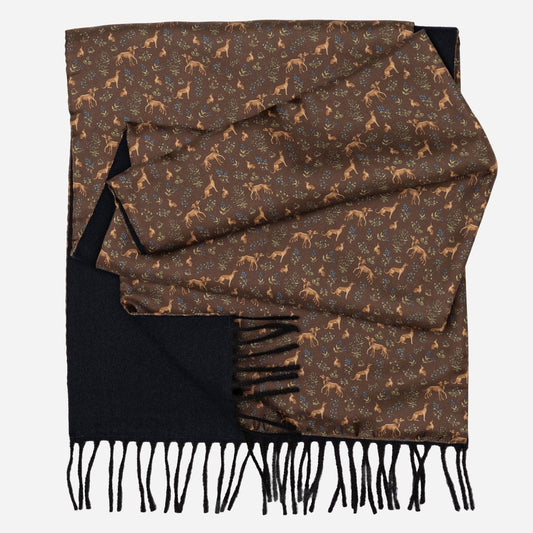 Canis Romanus - Wool Backed Silk Scarf - Oak - Solstik