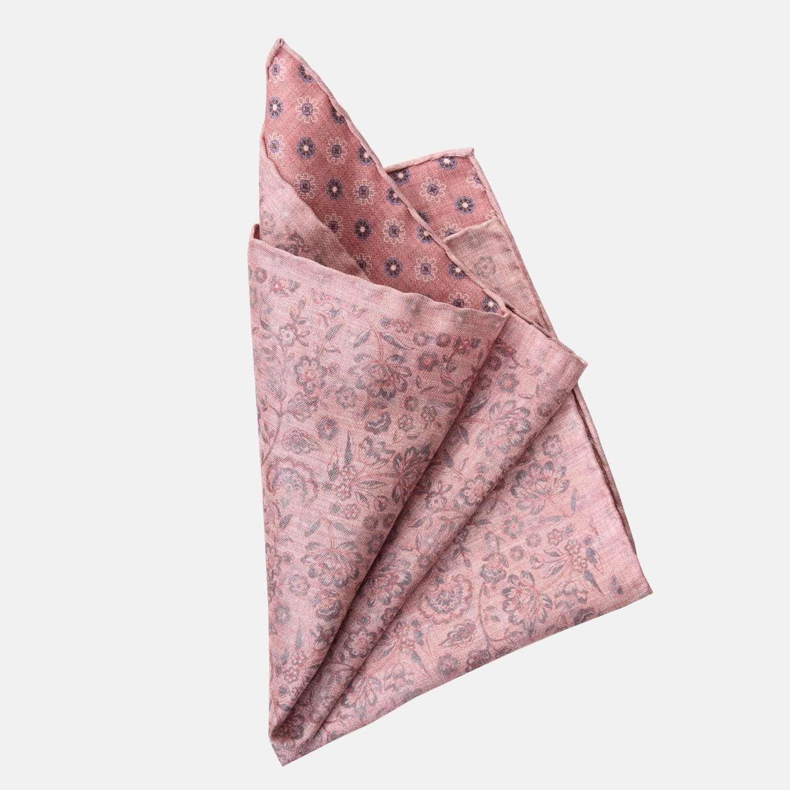 Pascal - Double Sided Silk Pocket Square - Blush - Solstik