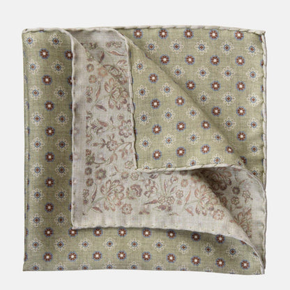 Pascal - Double Sided Silk Pocket Square - Sage Green - Solstik
