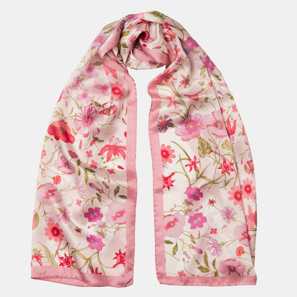 Primavera - Long Silk Scarf - Pink - Solstik