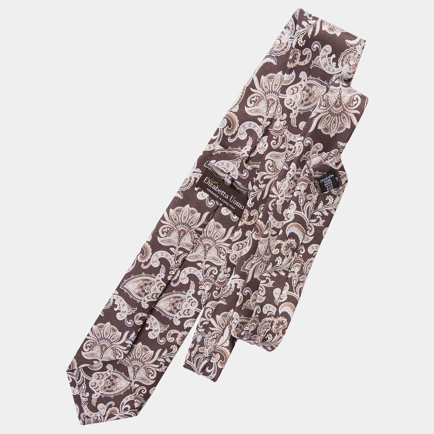 Novara - Printed Silk Tie - Brown - Solstik