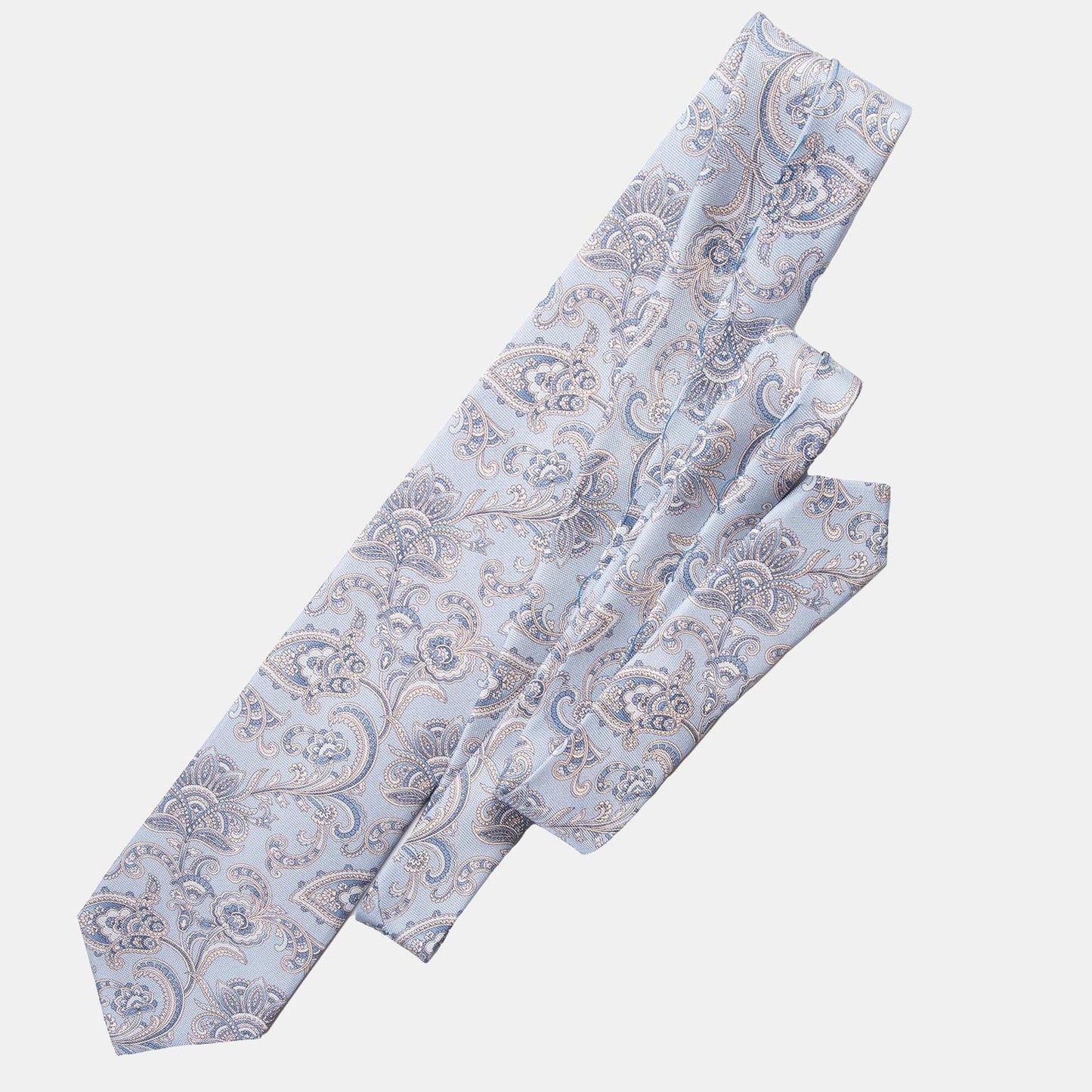 Novara - Printed Silk Tie - Sky Blue - Solstik