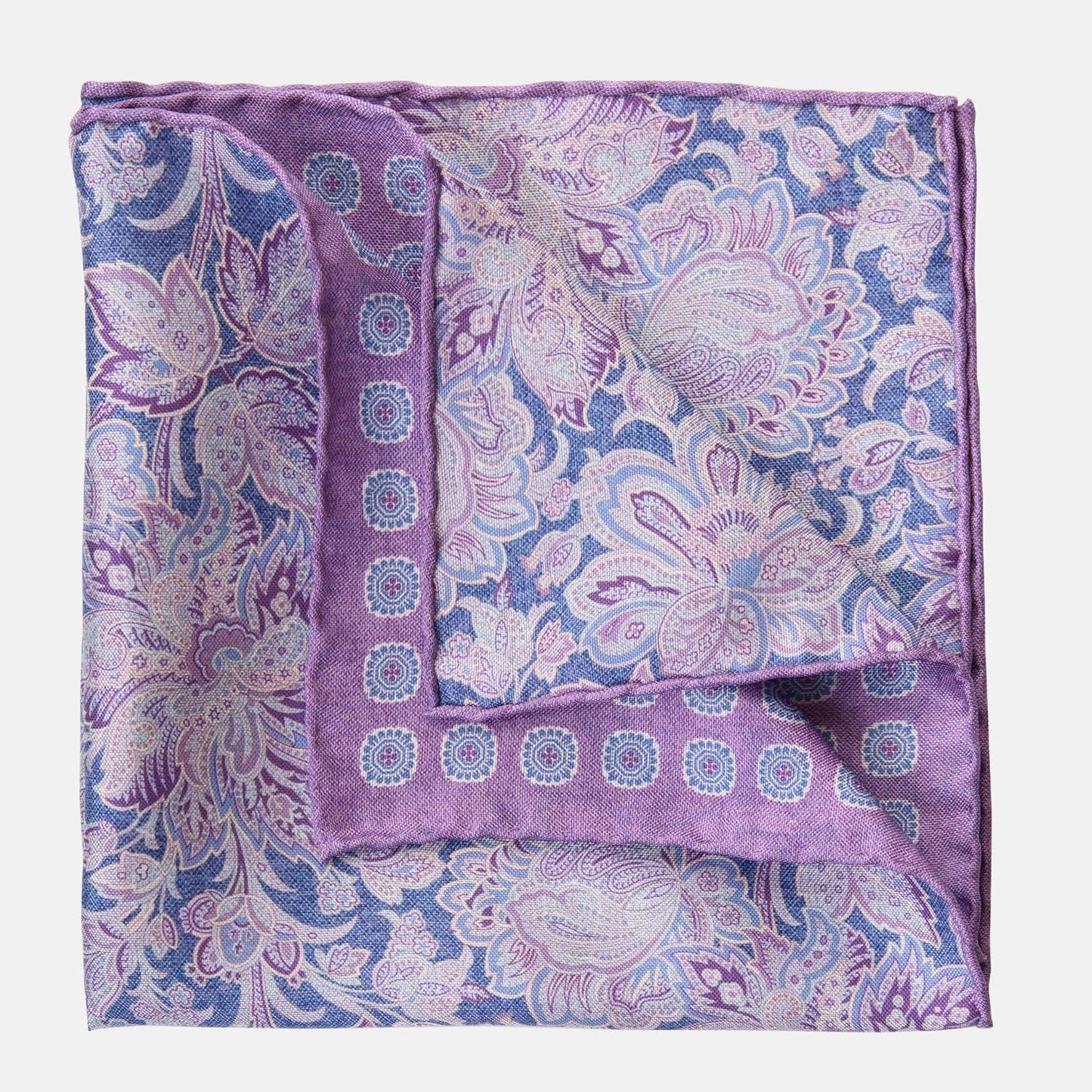 Assisi - Double Sided Silk Pocket Square - Lavender - Solstik