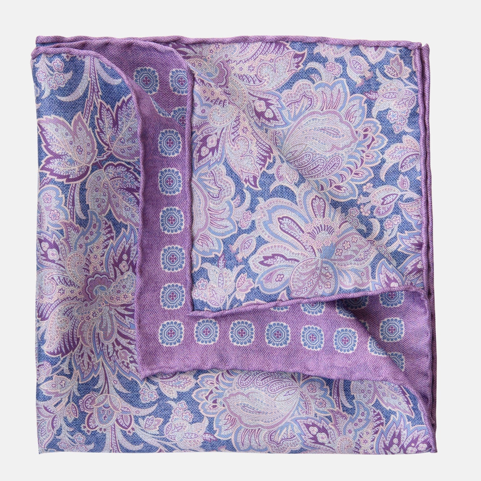 Assisi - Double Sided Silk Pocket Square - Lavender - Solstik