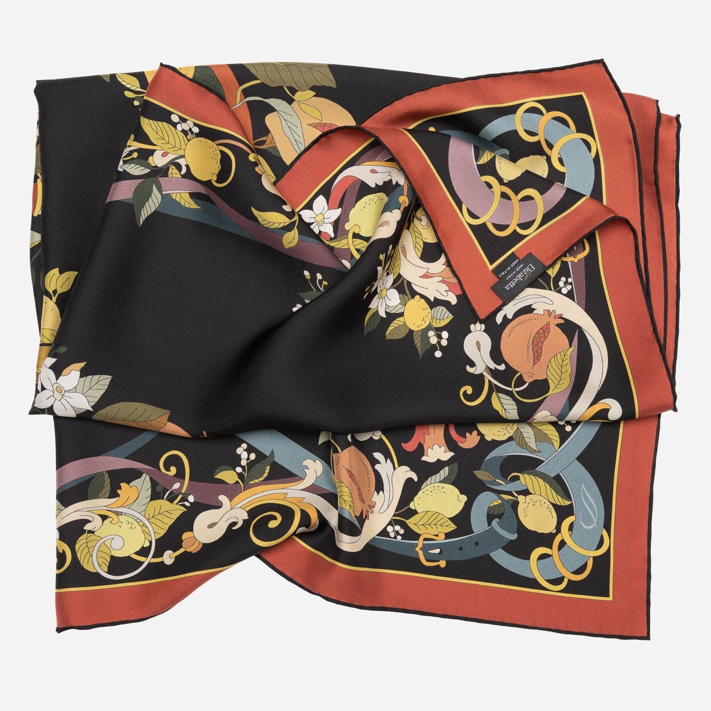 Anthea - Silk Foulard - Black - Solstik
