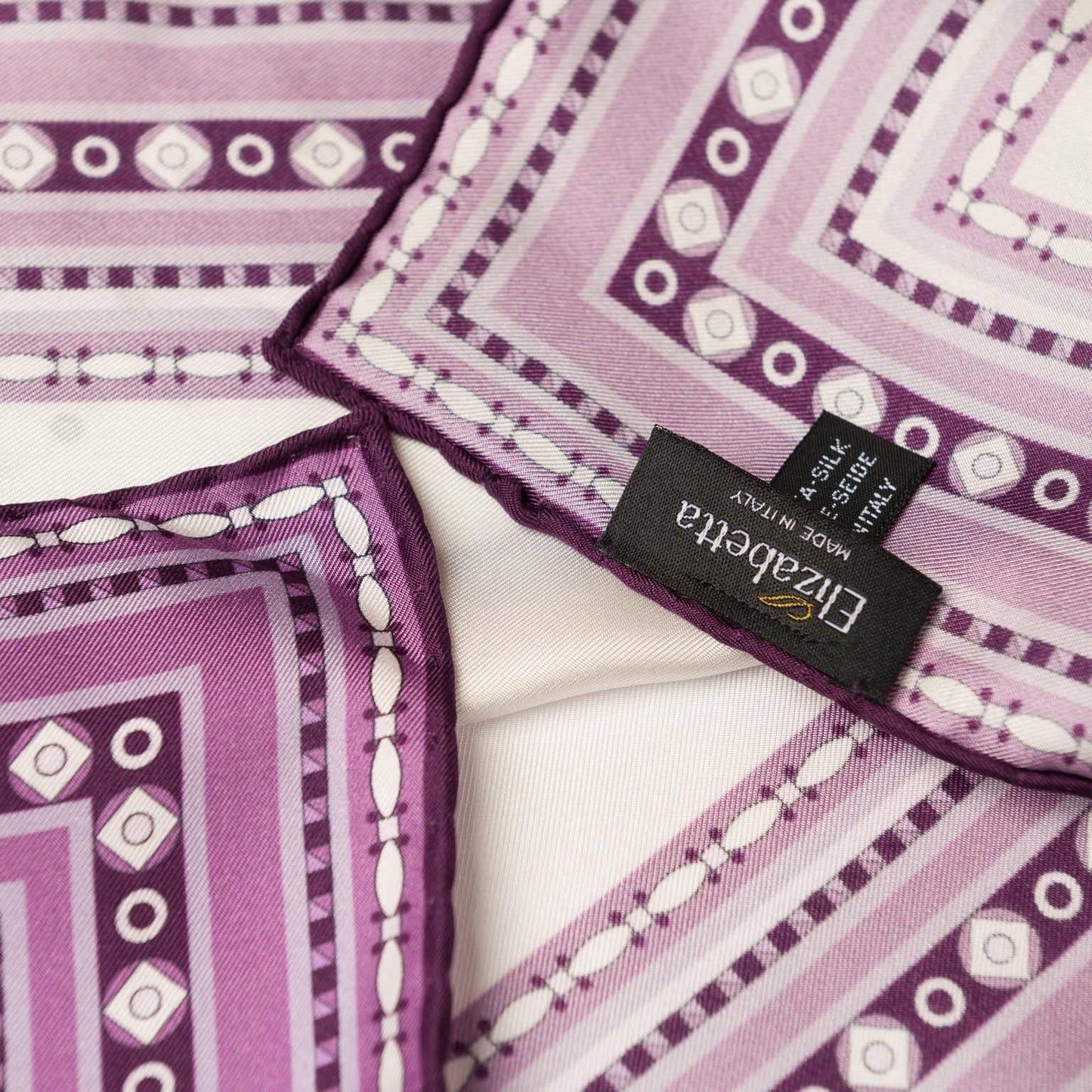 Verona - Silk Neckerchief - White & Lilac - Solstik