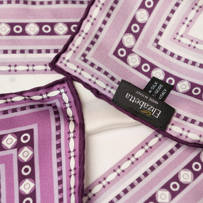 Verona - Silk Neckerchief - White & Lilac - Solstik