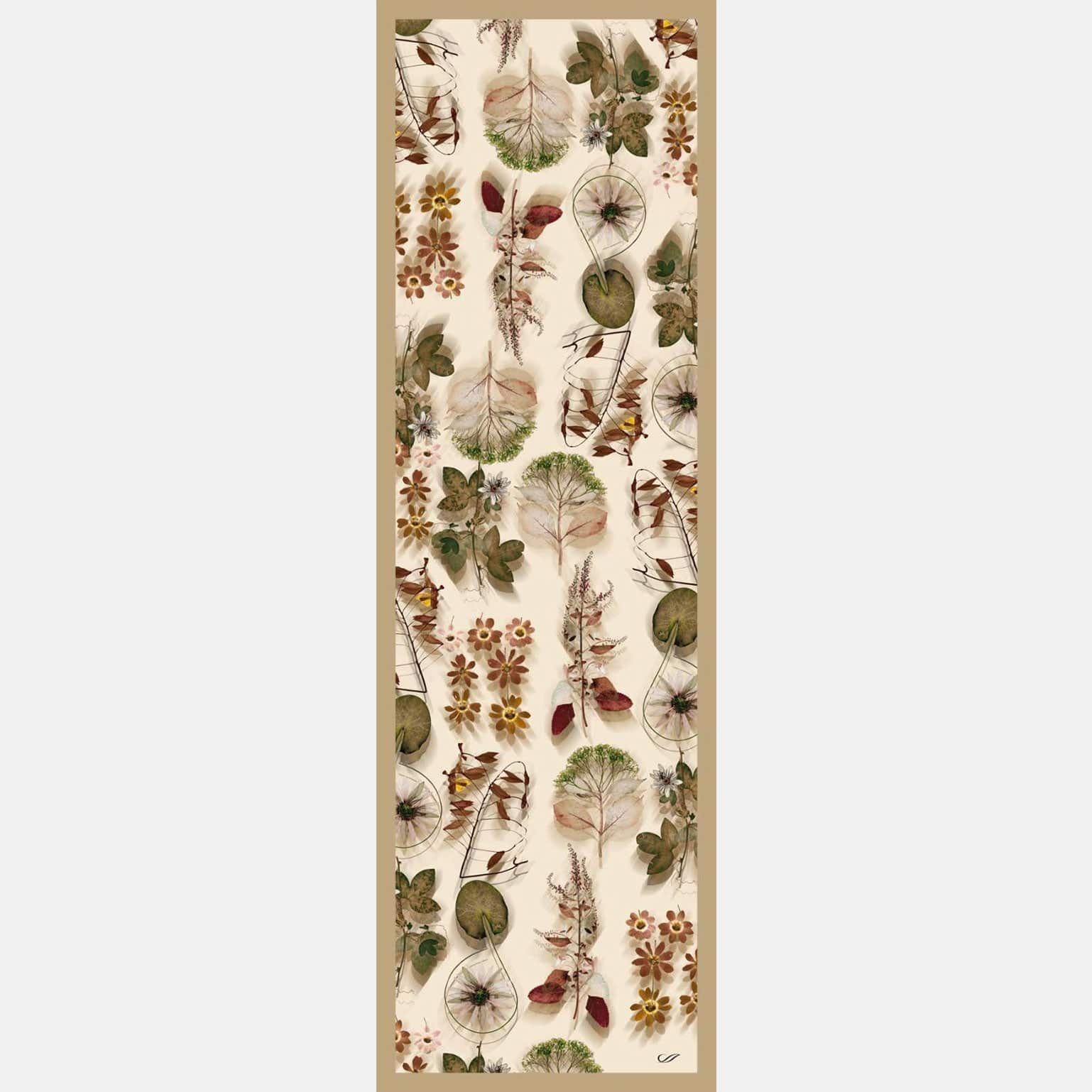 Botanica - Long Silk Scarf - Beige - Solstik