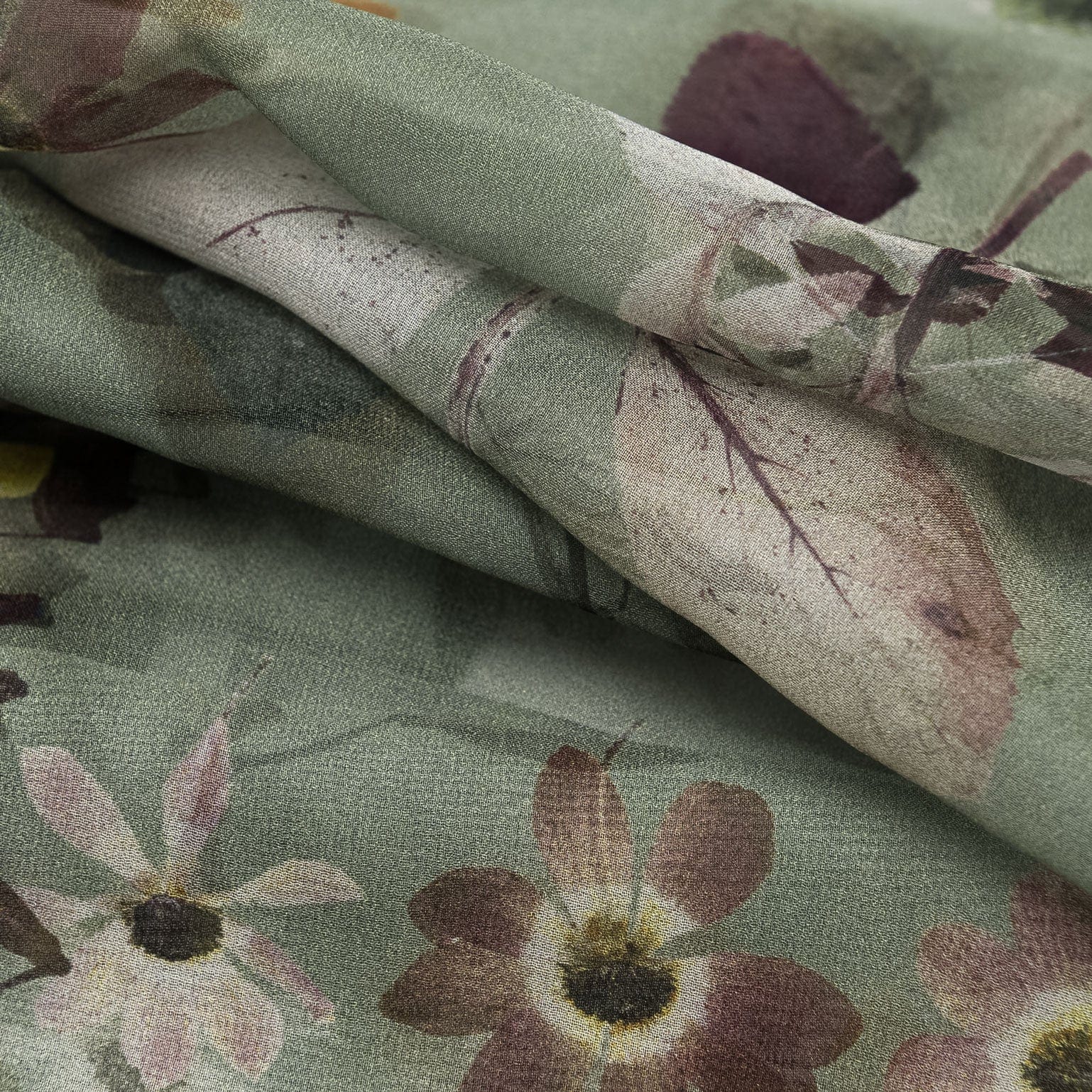 Botanica - Long Silk Scarf - Green - Solstik