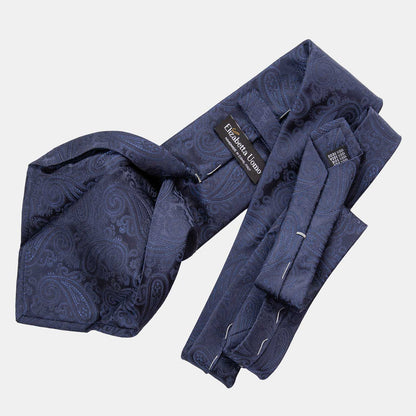 Soave - Silk Jacquard Tie - Midnight Blue - Solstik