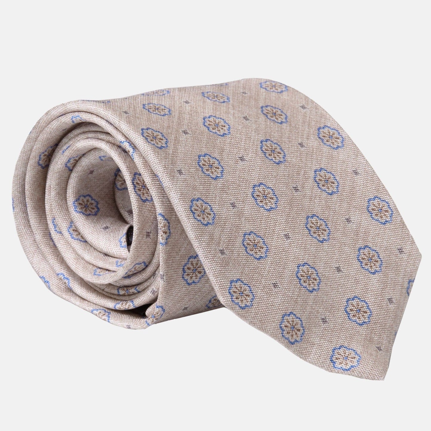 Antinori - Printed Silk Tie - Beige - Solstik