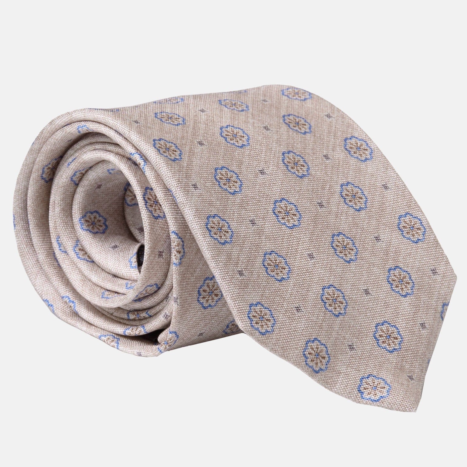 Antinori - Printed Silk Tie - Beige - Solstik
