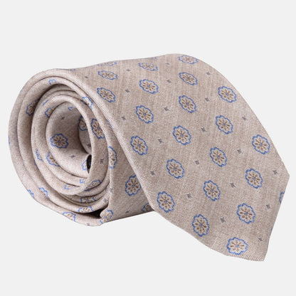 Antinori - Printed Silk Tie - Beige - Solstik