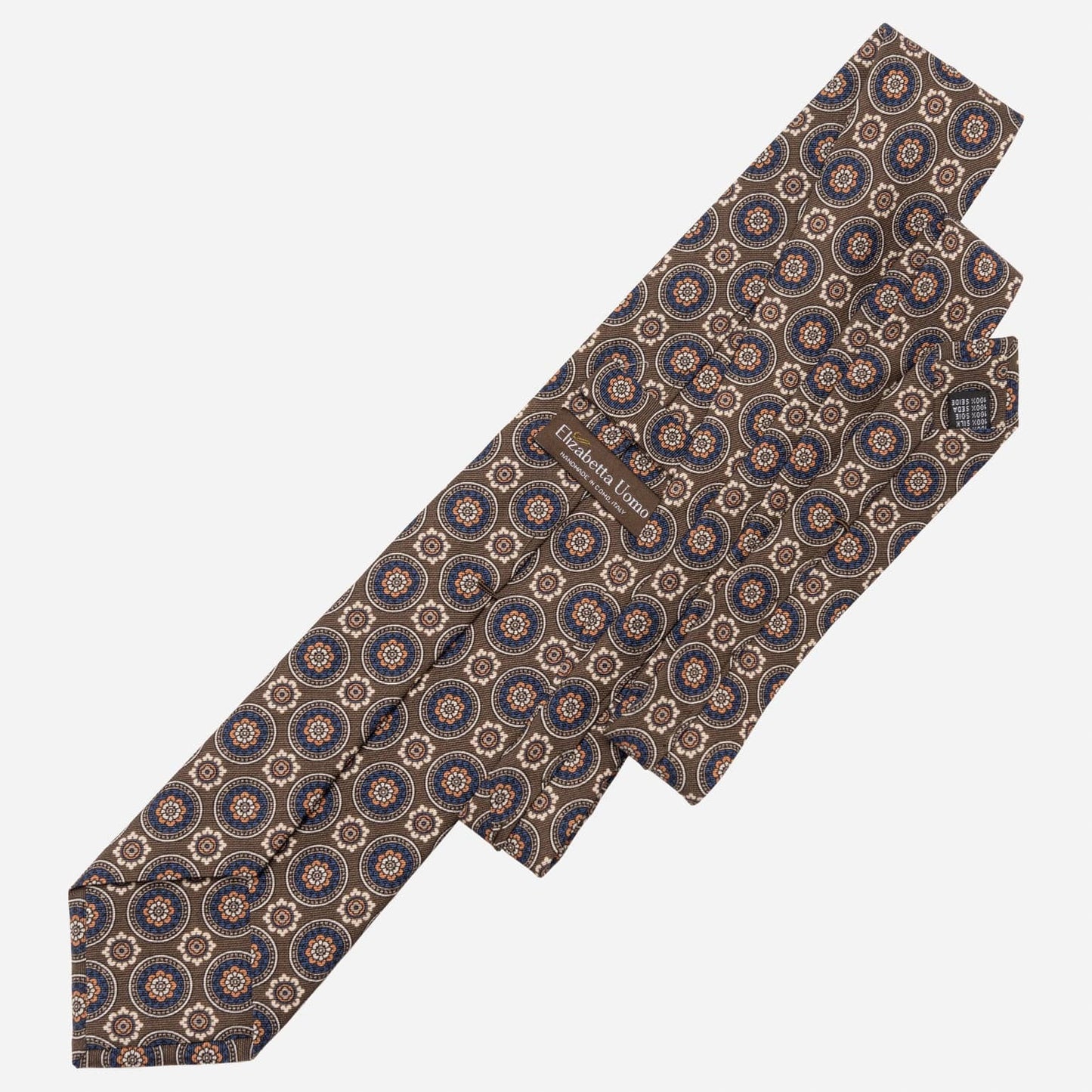 La Vigna - Printed Wool & Silk Tie - Brown - Solstik