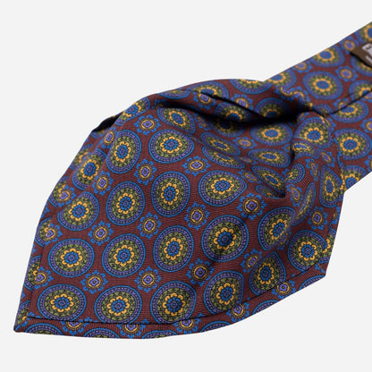 La Vigna - Printed Wool & Silk Tie - Burgundy - Solstik