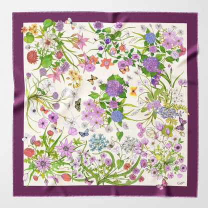 Flora - Silk Foulard - Berry - Solstik