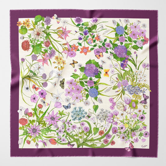 Flora - Silk Foulard - Berry - Solstik