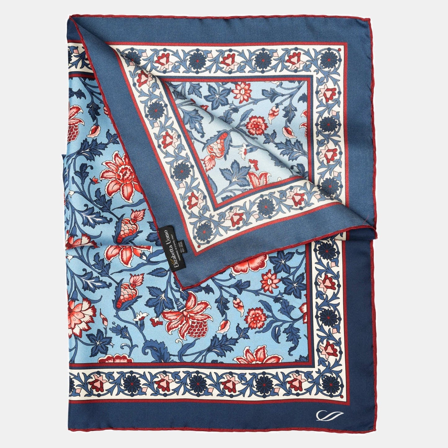 Carrara - Silk Neckerchief - Blue & Pink - Solstik