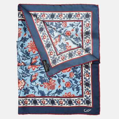 Carrara - Silk Neckerchief - Blue & Pink - Solstik