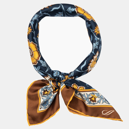 Carrara - Silk Neckerchief - Navy & Mustard - Solstik